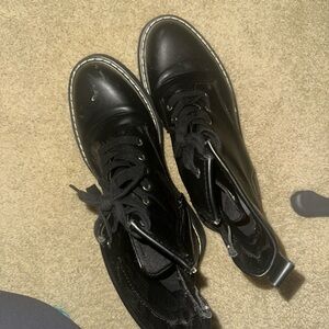 Women’s Black Lace-Up Boots